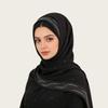 Womens Chiffon Scarf With Rhinestone Pearl Embellishment Ethnic Style Long Wrap Headband Accessory Elegant Lady Fashion