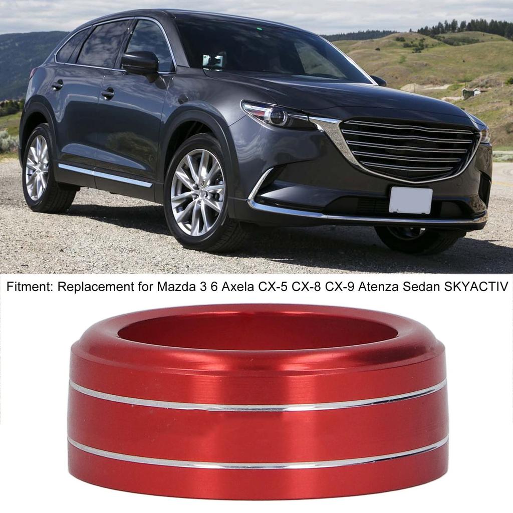 3pcs AC Switch Knob Ring KIMISS Aluminum Alloy Air Conditioner Switch Cover Trim Red Center Console Interior Accessories for Mazda 3 6 Axela CX-5