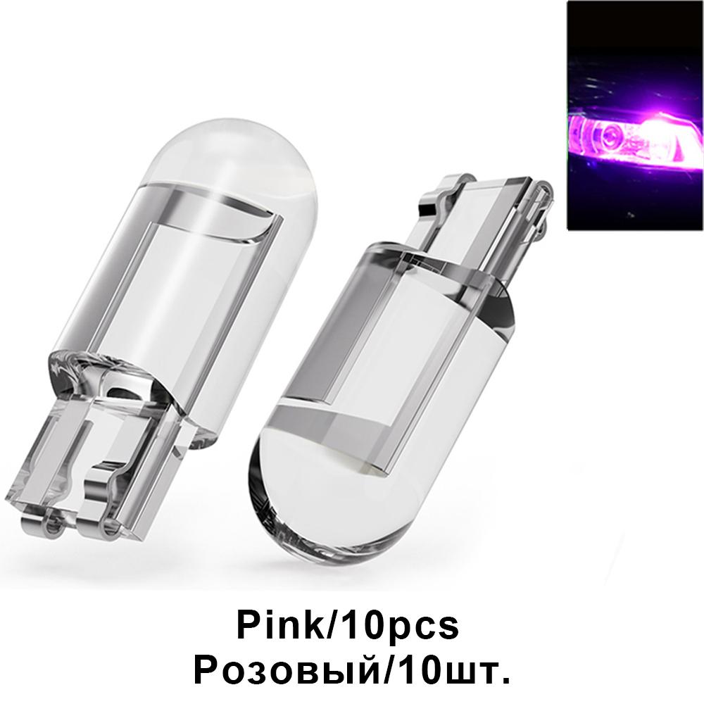 

10pcs T10 W5W 194 168 LED Bulbs Reading Light COB Led Auto Dome Lights License Plate Lamp 3000K Ice Blue Amber White for 12V 24V 10 pcs 12V розовый