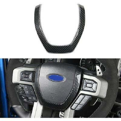 Carbon Fiber Steering Wheel Moulding Trim Cover Decor Frame For Ford F150 2015+