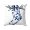 Porcelain Christmas Style Pillowcase Printed Polyester 45x45cm Throw Pillowcover Decorative Sofa Cushion Pillowslip Home Decor
