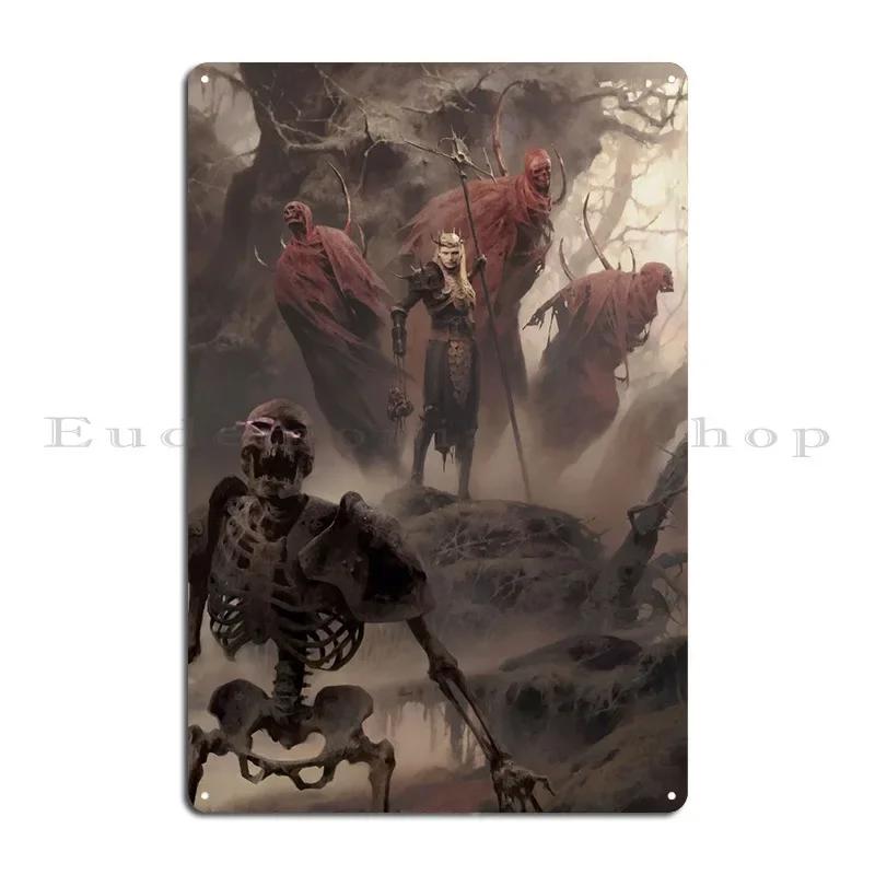 The Necromancer Metal Sign Poster Kitchen Decoration Kitchen Wall Cave Character Tin Sign Poster 20x30cm(7.8x11.8inch)