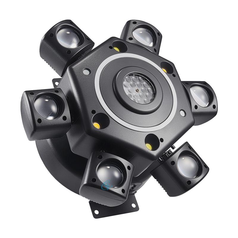 DJ Equipment 100W Six Arms Beam Led Moving Head Party Disco Ball Lights Effect Strobe Lamp DMX512 Control For Club Stage