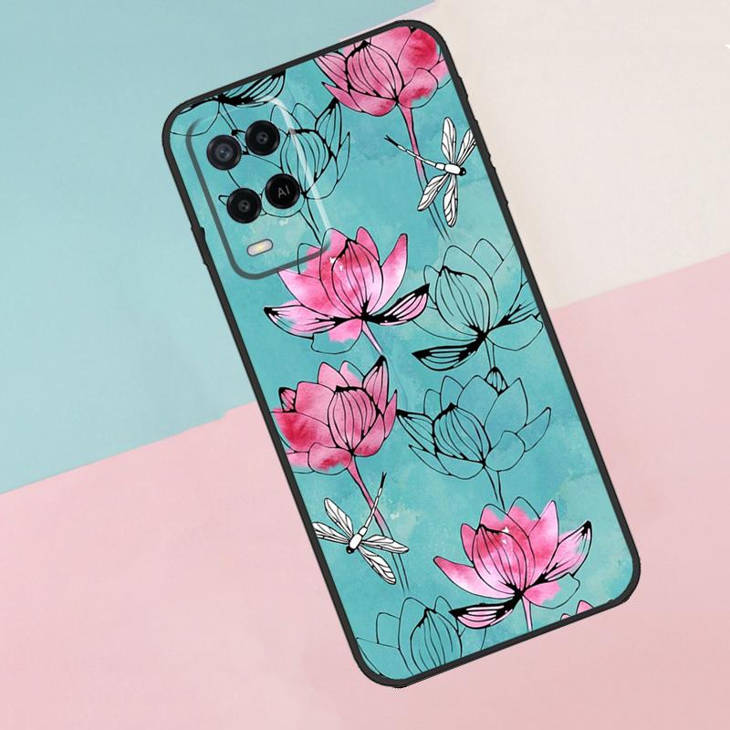 Lotus Flower For Oppo A18 A38 A78 A98 A96 A58 A17 A77 A80 A40 A60 A16 A76 A74 A94 A54 A15 A57S Phone Case