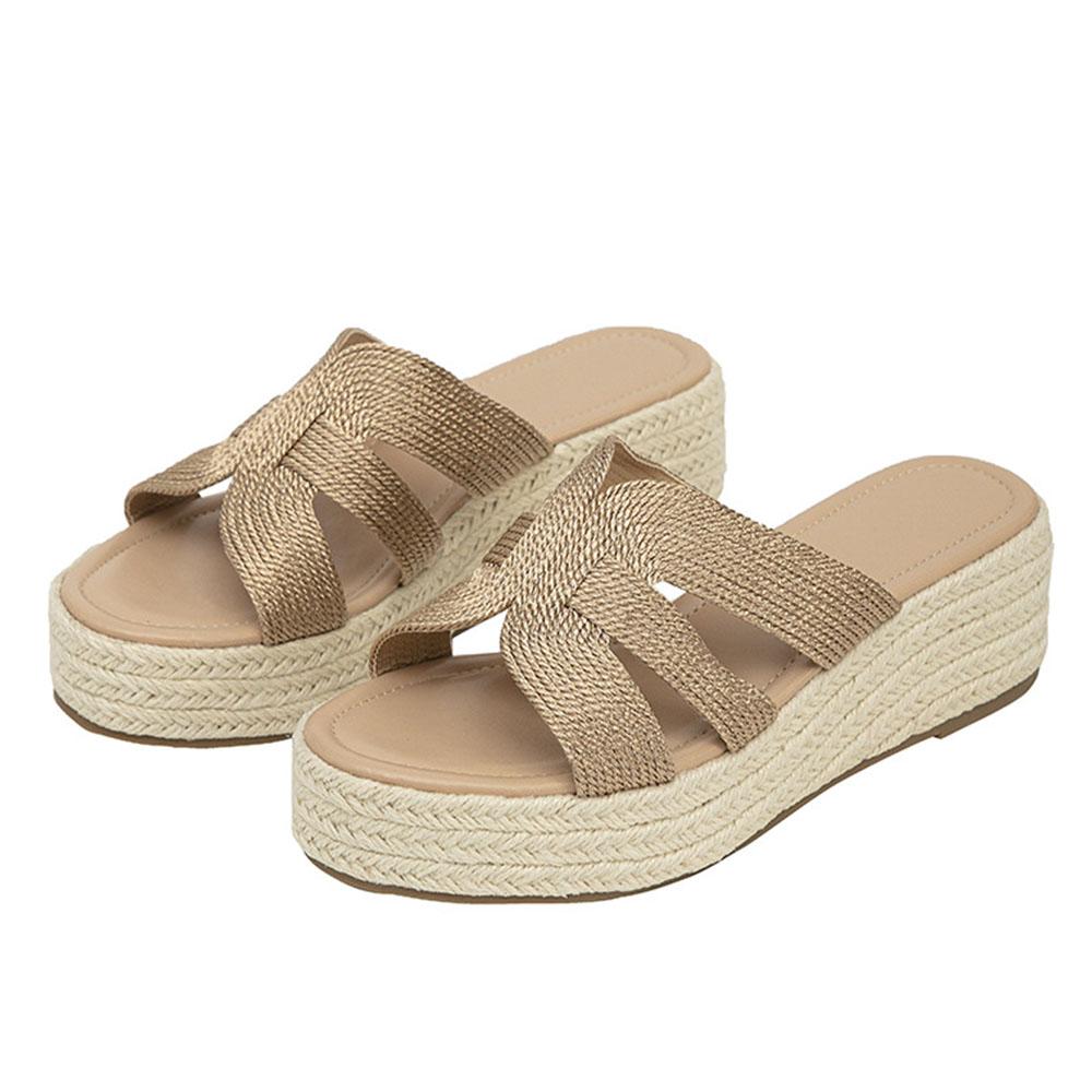 

Новые летние модные эспадрильи на платформе, танкетке, сандалии-мюли для женщин, женская пляжная обувь, тапочки, сандалии, большой размер 43 43