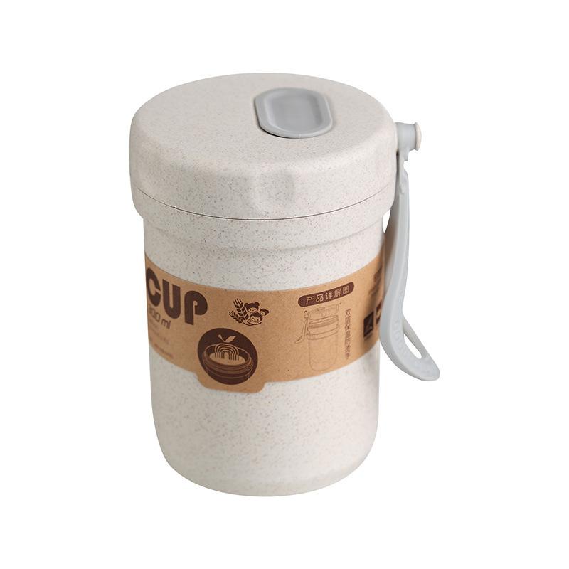 300ML Coffee Cups with Lids Portable Cute Leakproof Reusable Tea Juice Soap Mugs Food Thermal Jar Wheat Straw Travel Drinkware