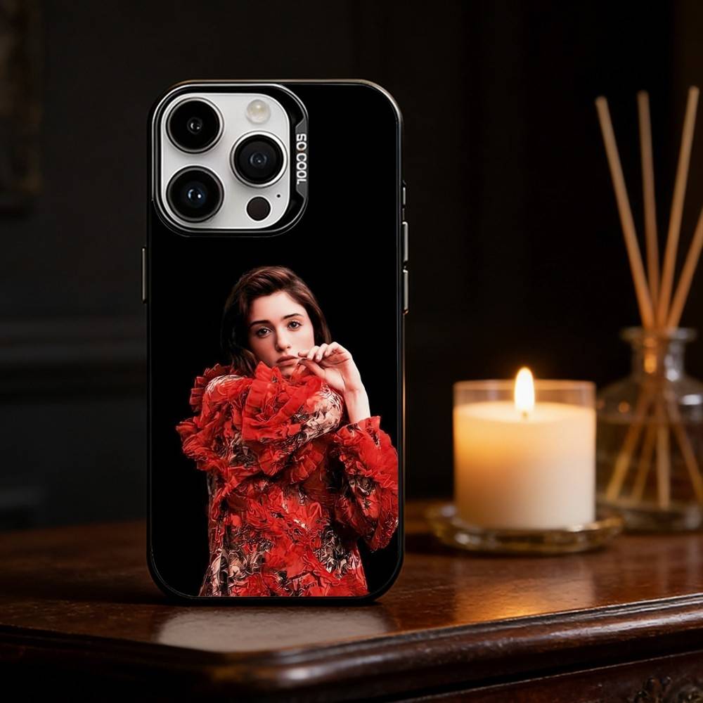 Retro Chic Vibe Natalia Dyer Phone Case For iPhone 17,16,15,14,13,12,11,Pro Max,Plus Candy Silver Cover