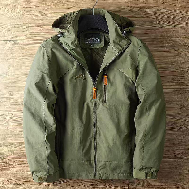 High-Density Windproof & Waterproof Men s Fleece-Lined Jacket for Autumn/Winter Outdoors 5XL - 190-210 lbs
