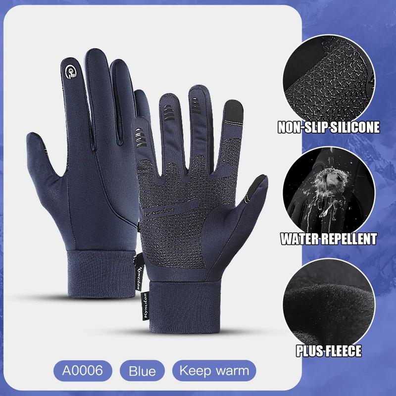 

Kyncilor Winter Motorcycle Riding Gloves for Men & Women Touchscreen Waterproof Winter Thermal Sports Glove for Ski Hiking Cyc S синий