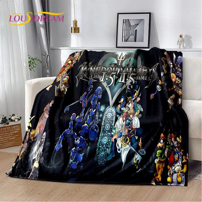 Cartoon Kingdom Hearts Spiele 3D Weiche Flanelldecke für Betten Schlafzimmer Sofa Picknick, Überwurfdecke zum Zudecken im Freien Freizeit Geschenk