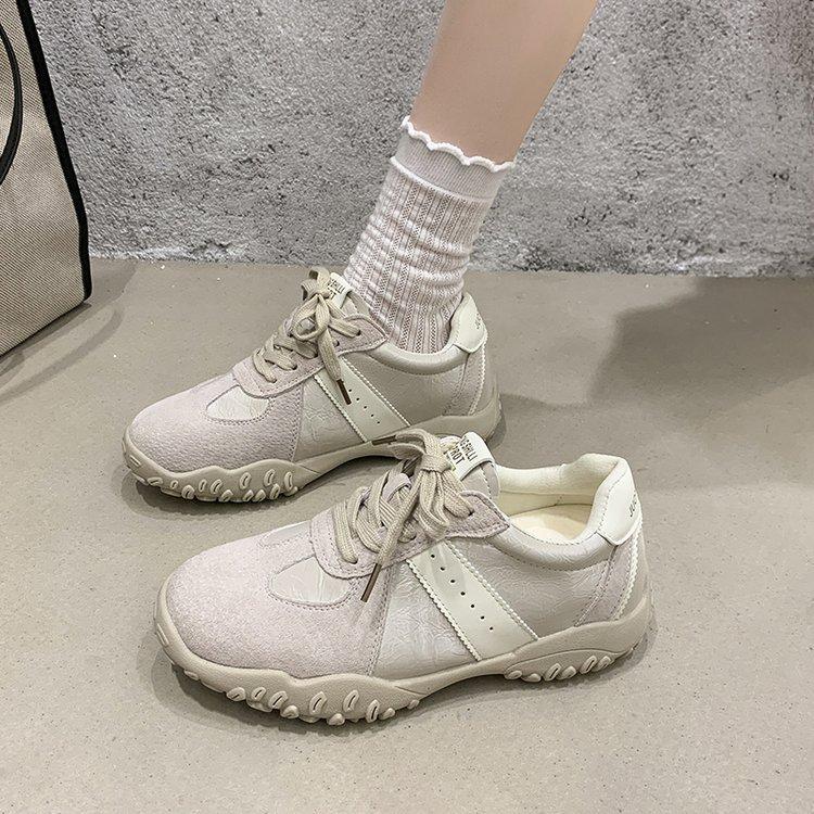 Grape mother has the same inner height increase~ round head lace-up sports dad shoes platform casual German training board shoes 2025 new models