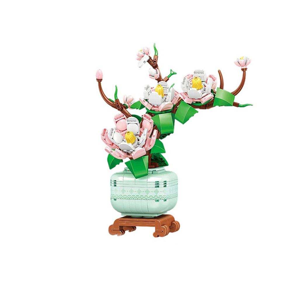 Orchid,and Chrysanthemum  Building Educational Assembly Toys Boys And Girls Everlasting Flower Ornaments Simulation Potted Model Gift