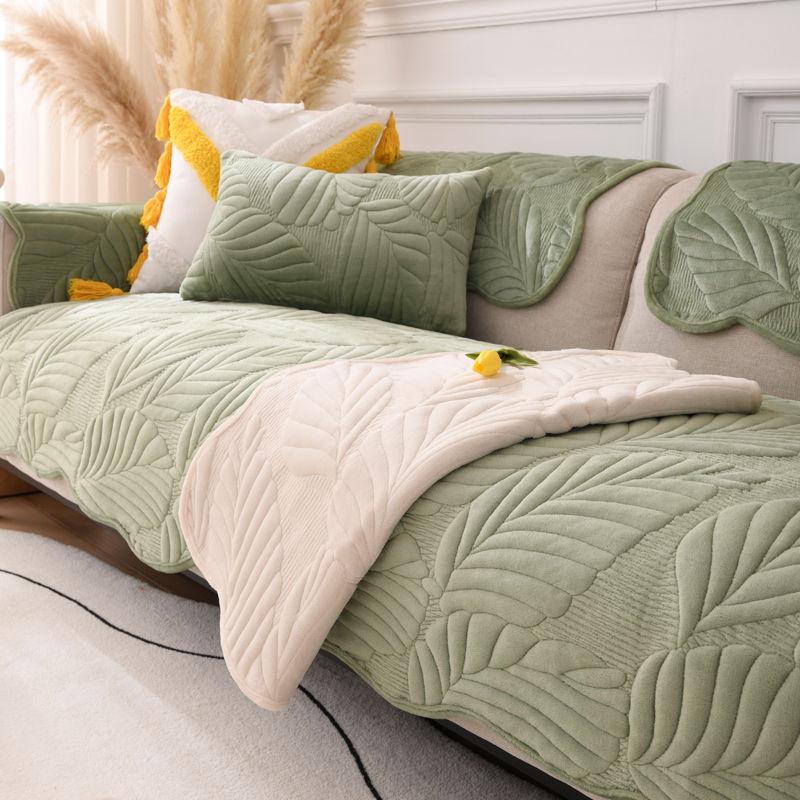 Funda de sofá de terciopelo de leche cálida, funda de cojín suave y gruesa para sala de estar, protección antideslizante para muebles, nueva oferta