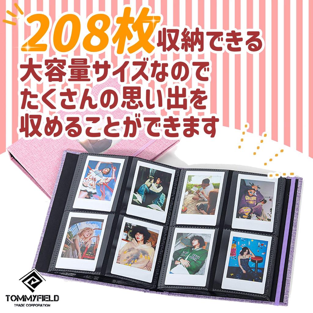 TOMMYFIELD Instax Photo Album Instax Photo Storage Memories 208 Sheets Gray