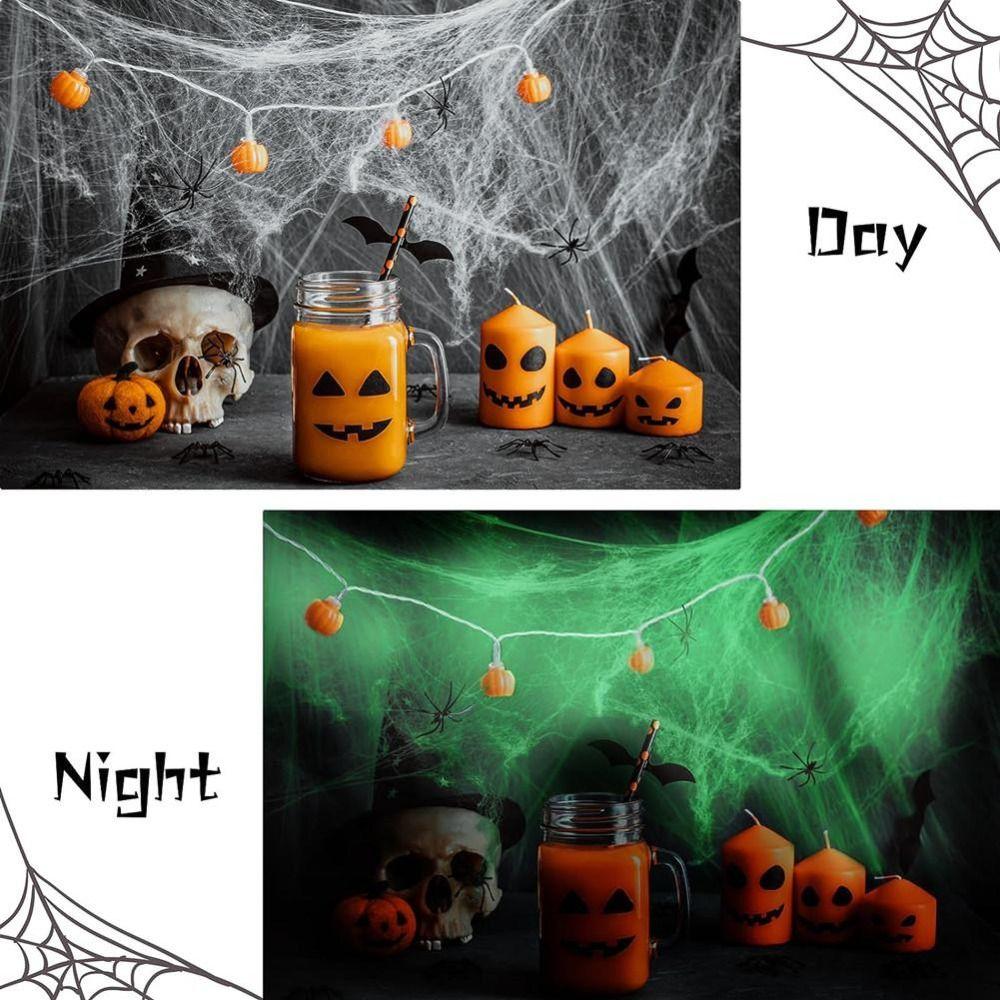 3/6/10 Meters Glow in The Dark Spider Web Polyester Halloween  Cobwebs  Home/Outdoor Decor