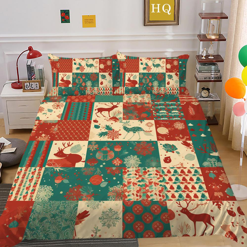 Christmas Printed Duvet Cover Set Microfiber Full Size Home Textiles Lovely Fashion Children Bedroom Decor