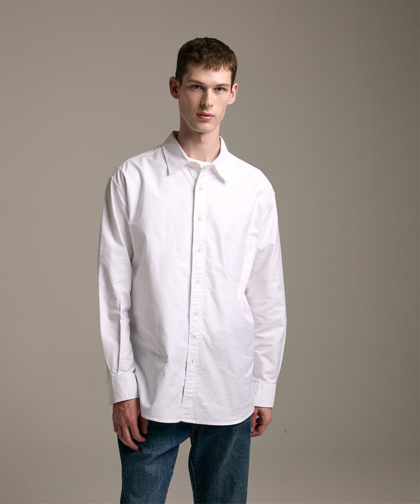 Jelolaunji [Premium Japanese Material] Essential Oxford Shirt White