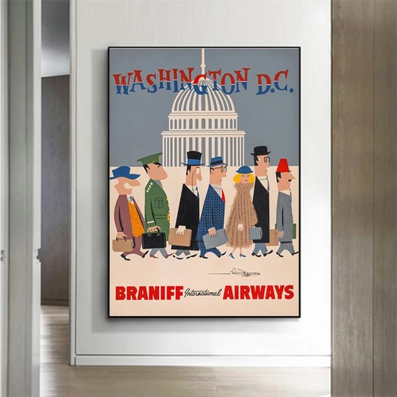 Vintage Army Propaganda Poster and Prints American Washington Art Canvas Painting Wall Art Pictures Cuardos for LivingRoom Decor