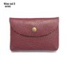 Top Grain Leather Snap Closure Coin Purse & ID Holder, Mini Lychee Pattern Card Holder for Men & Women