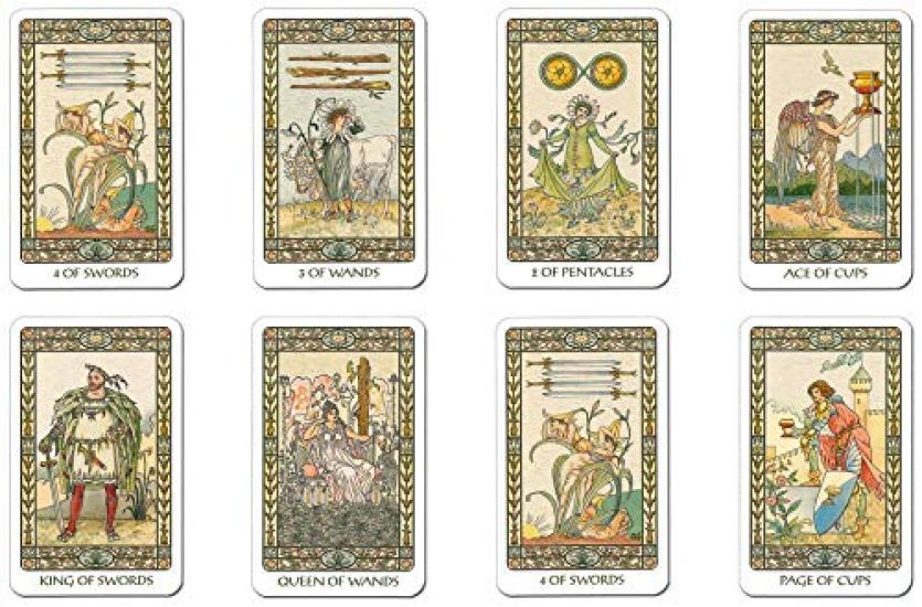 Nichiyu Mini Tarot 78 Fortune Telling Direct Import from the Harmonious Includes a Japanese booklet in a Gentle Art Nouveau Cards, Cards, [Authentic,