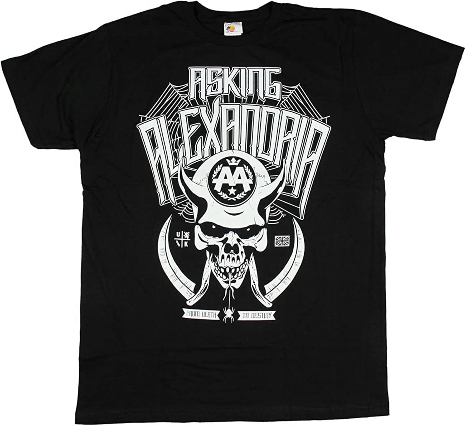 Asking Alexandria from Death to Destiny Skull T Shirt Black S чёрный