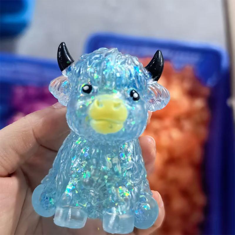 Squishy Maltose Sugar Cow Squeeze Toy Kawaii Cattle Stretchable Slow Rising Fidget Toy For Adults Stress Anxiety Relief Gifts