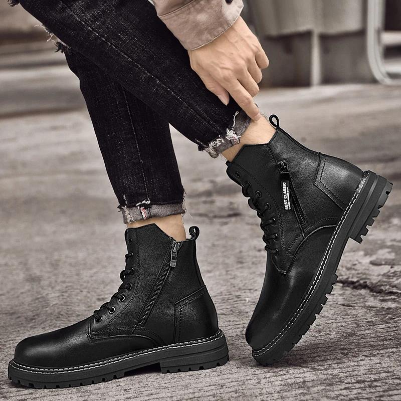 Модная мужская обувь Мужские ботинки Челси Ковбойские пошив из натуральной кожи — фото 4