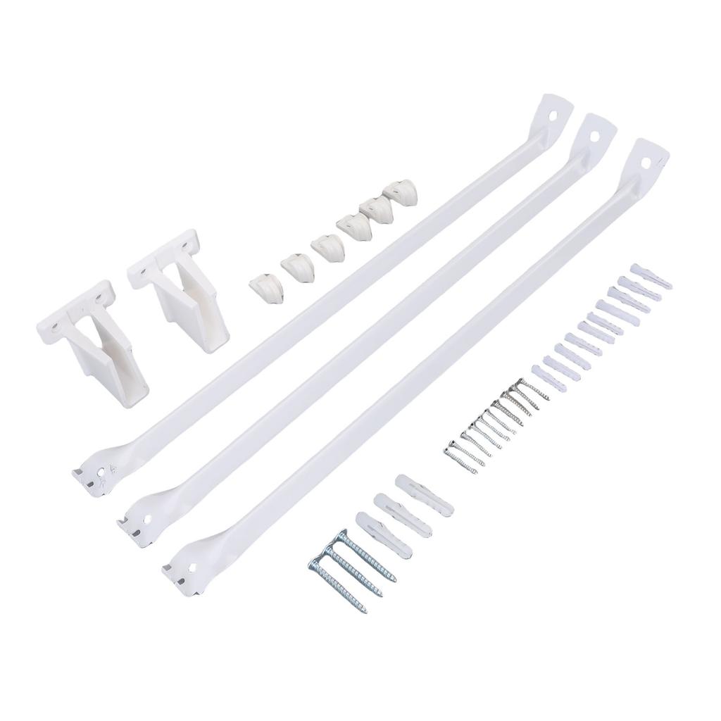 3 STÜCK Drahtregalhalter-Set Stahl-Drahtregal-Tragwinkel mit 6 Klemmen und 2 Endwinkeln