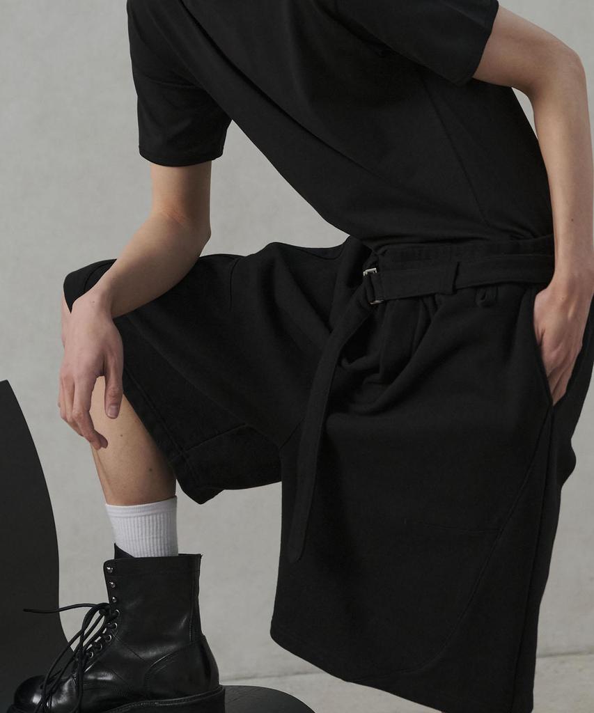 SENTAIR Belted Bermuda Wide Pants_Black
