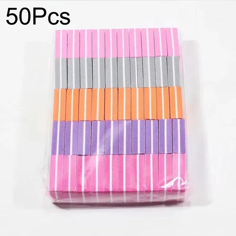 10-100PCS Double-sided Mini Nail File Blocks Colorful Sponge Nail Polish Sanding Buffer Strips Polishing Manicure Nail Art Tools