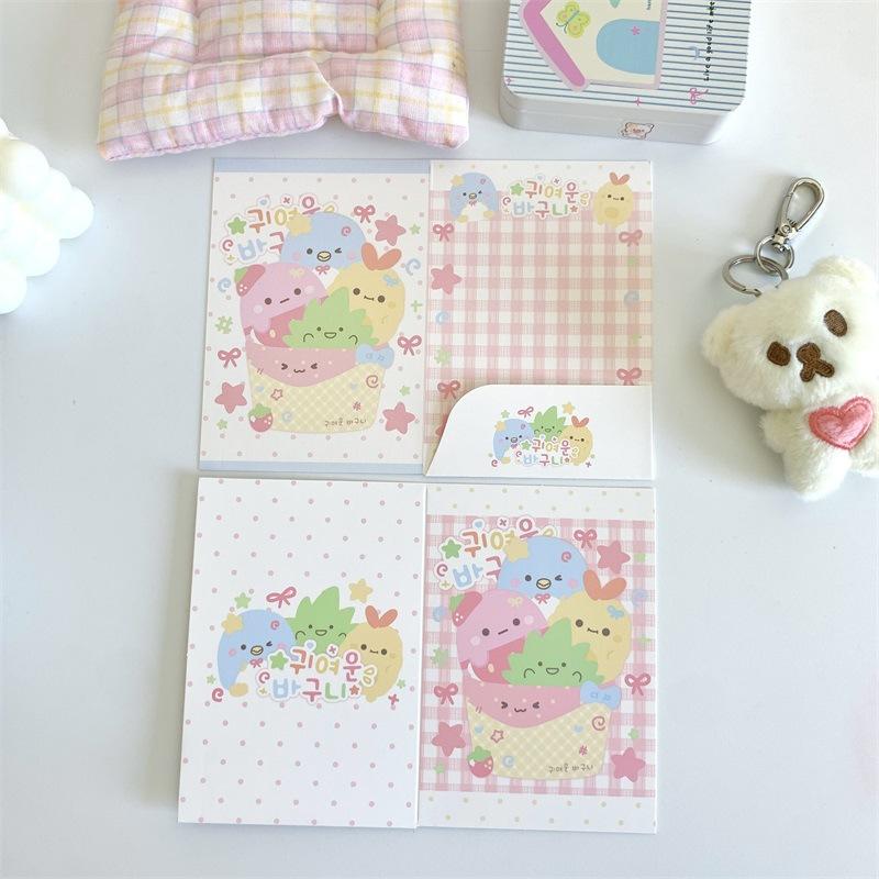 10 Pcs Kawaii Cartoon Folding Page for Girl  3-inch Photo Card Packing Protective Decor Board Card Packaging