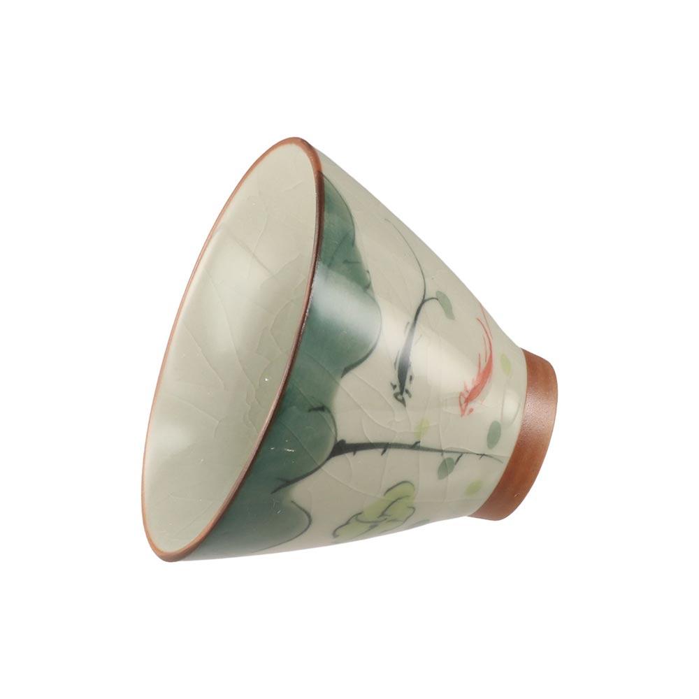 Lotus Graphic Ge Kiln Ceramic Tea Cup Hand-painted Tea Tasting Cups Kung Fu Tea Cup  Tea Making