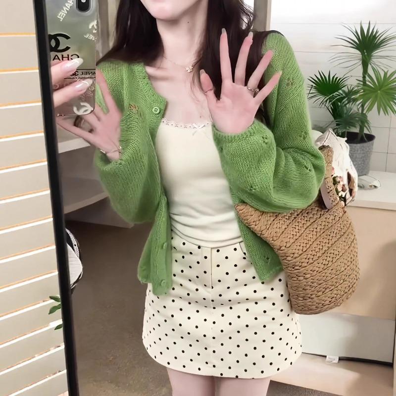 Design Sense Niche Chic Fashion Versatile Cardigan Single-breasted Top Blouse Jacket Spring New Sweater