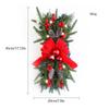 Christmas Stair Decoration Wreath with Pinecones&Bowknot Bell Xmas Tree Pendant Hanging Stairs Garland for Front Door Decoration