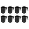 Plastic Coffee Mug Set of 8 Unbreakable Coffee Mug with Microwave and Dishwasher for and Kitchen and Camping Black - Handle, Reusable, Safe,