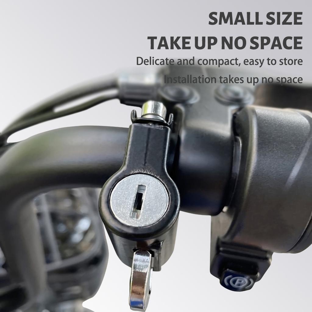 Univerzální zámek na přilbu proti krádeži Bezpečnostní zámek na přilbu kovový 22mm-26mm černý se 2 klíči