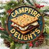 Vintage Campfire S'mores Round Tin Sign Rustic Wall Decor For Garden Bar Cafe Living Room Entryway