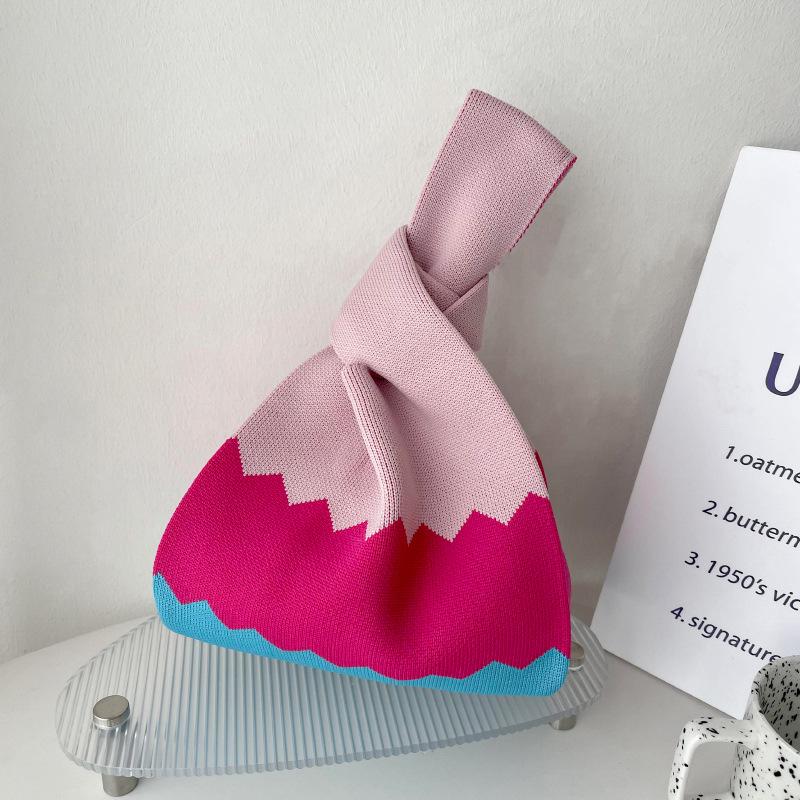 Colorful Knitted Handbags: Women's Fashion Shoulder Bags & Vest Waistcoat Styles