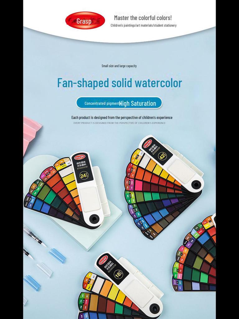 Aquarellfarben-Set für Anfänger – Master 10502, feste Gouachefarbe im fächerförmigen Set für Kunstkünstler