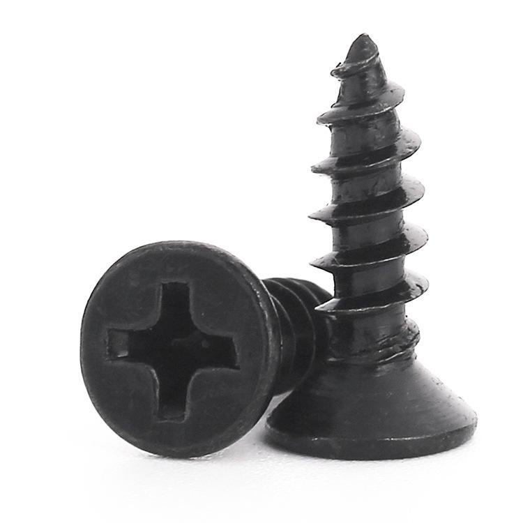 Black Hardened Countersunk Phillips Self-Tapping Flat Head Screws