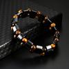 Fashion Men's Tiger Eye Stone Bracelet Men's Bracelet Fashion Bead Black Stone Elastic Bracelet