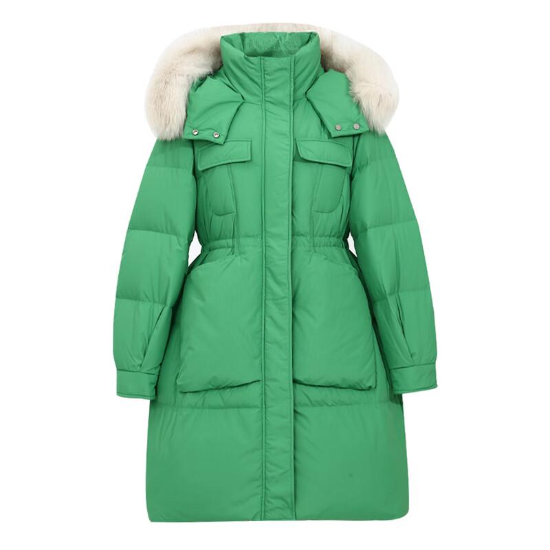 

TaTu Women s Mid-Length Fur Collar Hooded Down Jacket L