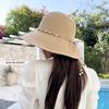 Hat Female Summer Seaside Sunshade Sunscreen Straw Hat Temperament Shows Small Face Big Eaves Hat Foldable Bucket Hat Basin Hat