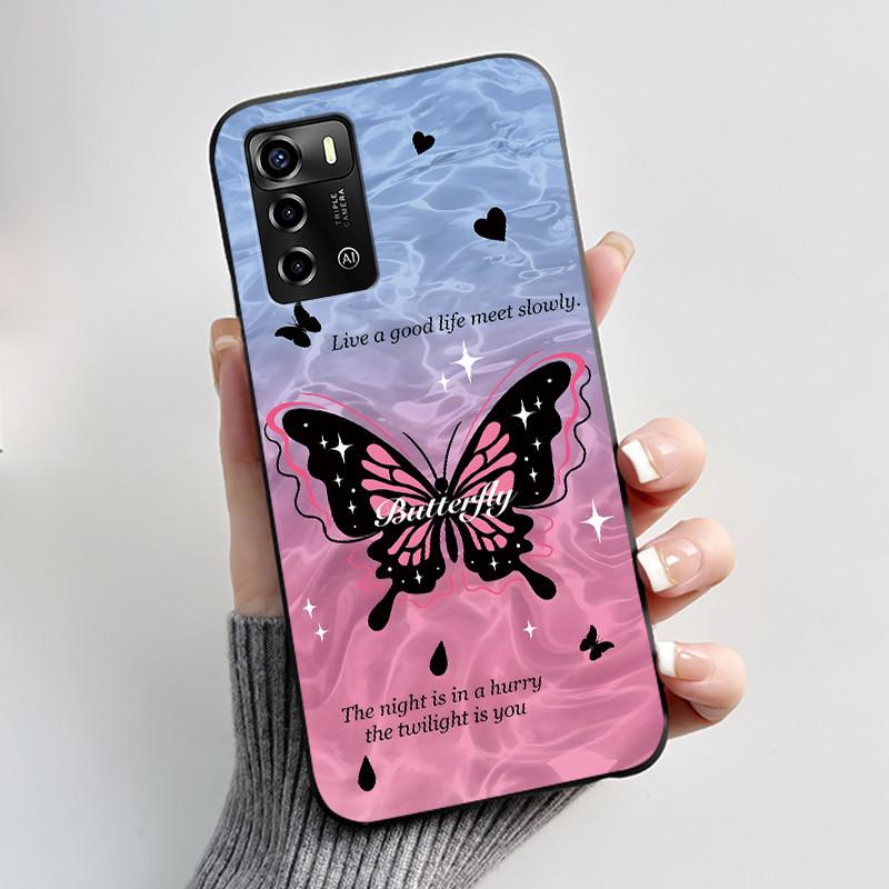 Pouzdro Pro ZTE Blade A72 4G V40 Vita Kryt na telefon Plášť Estetické Roztomilá Kočka Astronaut Móda Matně Černé Ochranné Měkké TPU Kryt