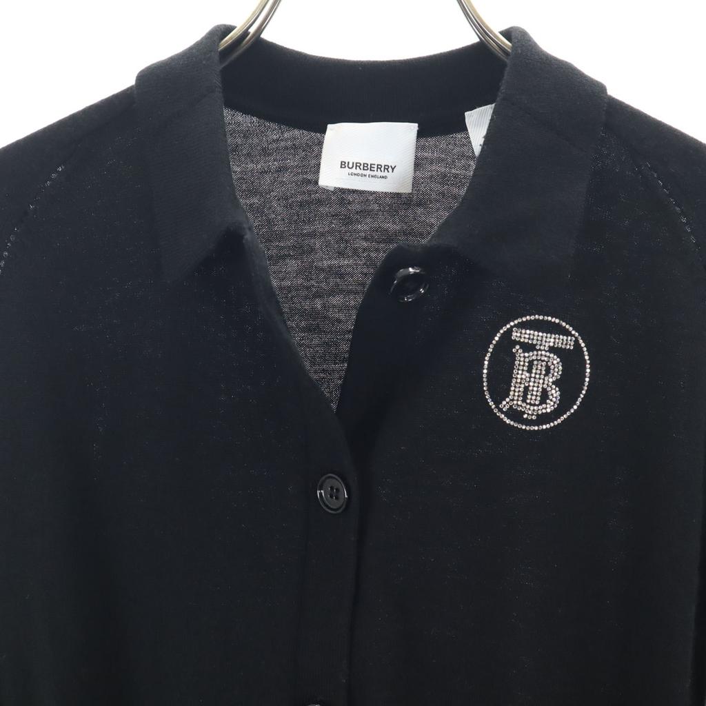 BURBERRY Merino wool Long sleeve knit cardigan 10Y black Kid's Used