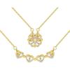 Necklace - TJS - TJS-2 In 1 - Four-leaf Clover - Crystal - Magnetic