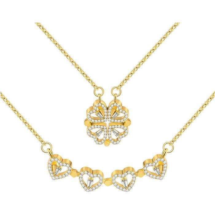 

Кольє - TJS - TJS-2 в 1 - Чотирилисник - Кристал - Магнітний