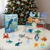 2025 Adventní kalendář s mořským životem 24 dní Vánoční odpočítávací kalendář s tématem oceánu s 24 ozdobami oceánských zvířat pro milovníky oceánu, děti, sběratele