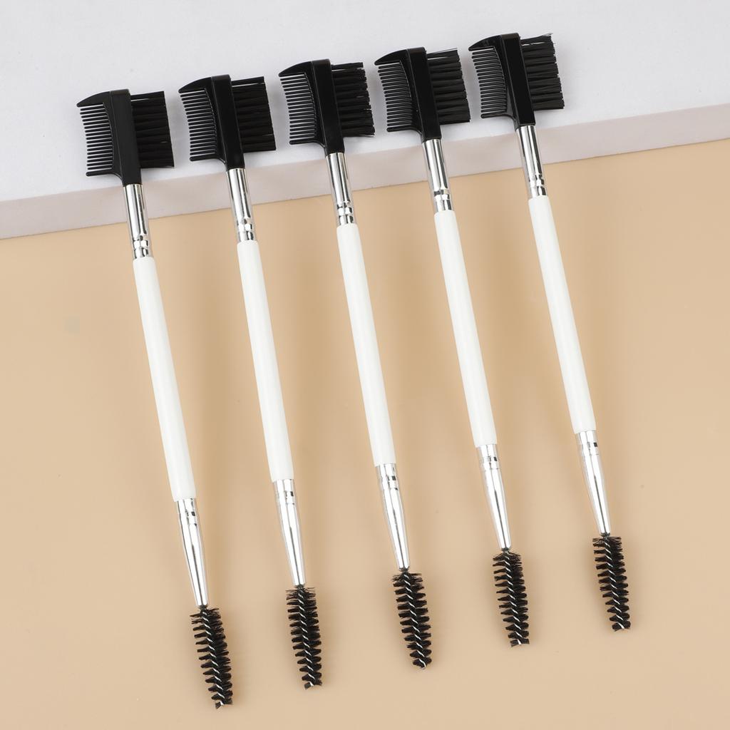 1/2/5PCS 3 Head Eyebrow Eyelash Shaper Double Head Brush Makeup Grooming Tool Cosmetic With 3 Different Spoolie Brushes
