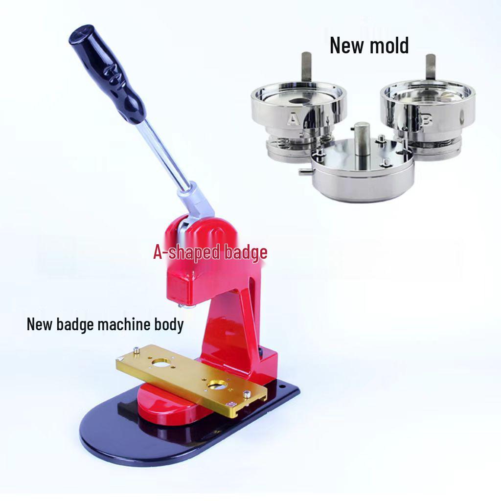 Manual Badge Making Machine: Complete Set with Mold Parts for Crimping